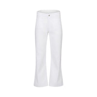 Straight Leg Ankle Grazer Jean w Front Patch Pockets - White Denim