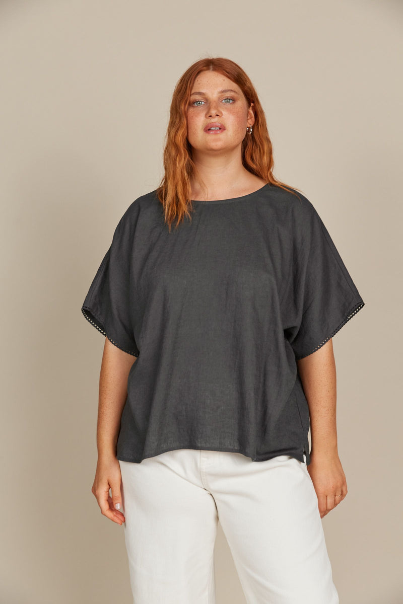 Amelie Relaxed Top - Graphite