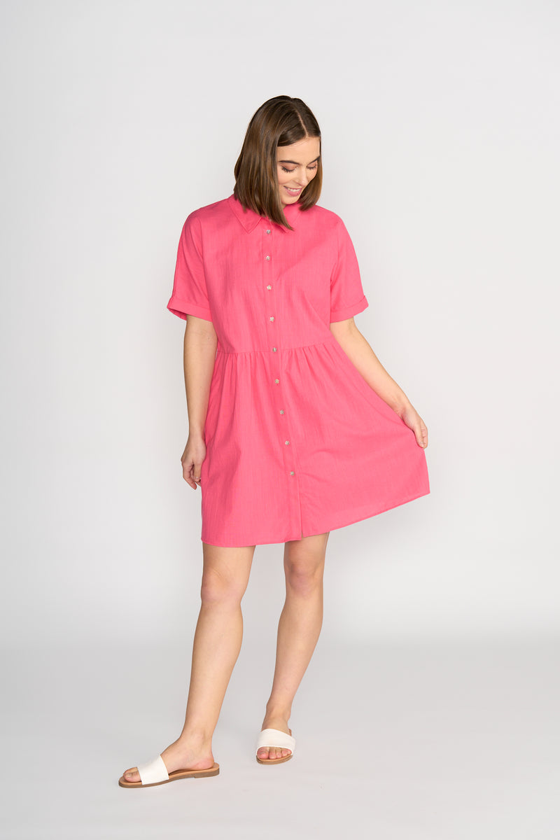 Cocoon Dress - Raspberry