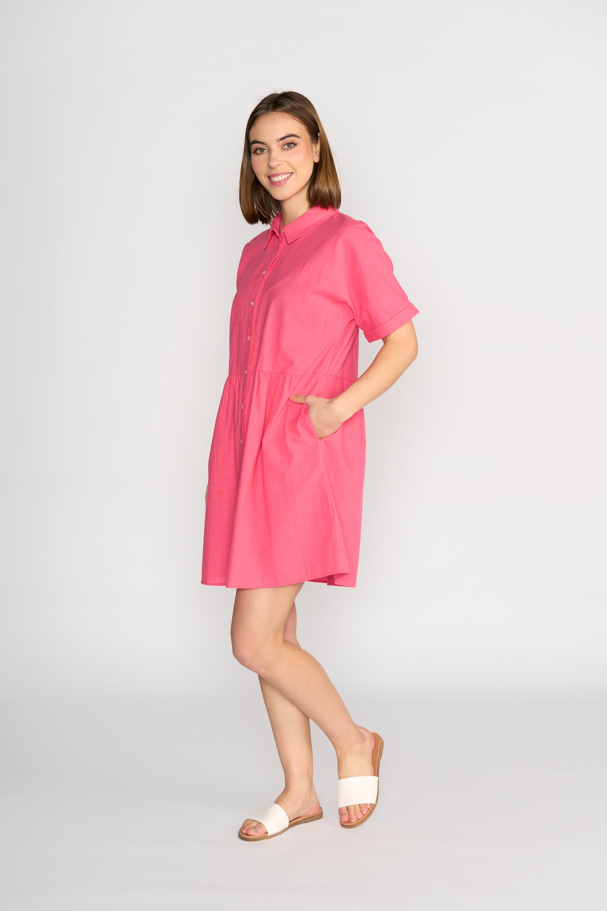 Cocoon Dress - Raspberry