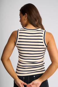 True Tank / Ecru & Ink Stripe