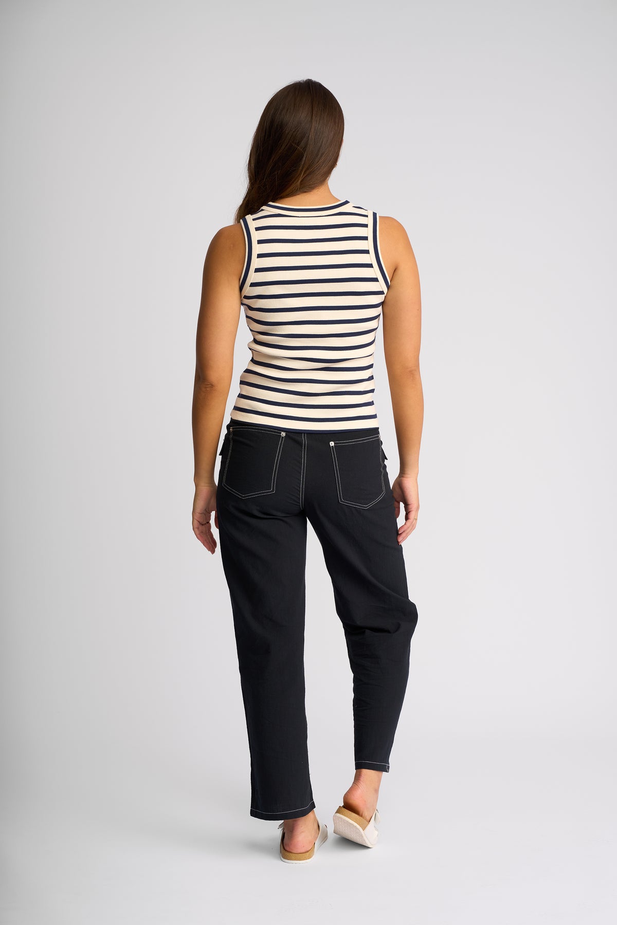True Tank / Ecru & Ink Stripe