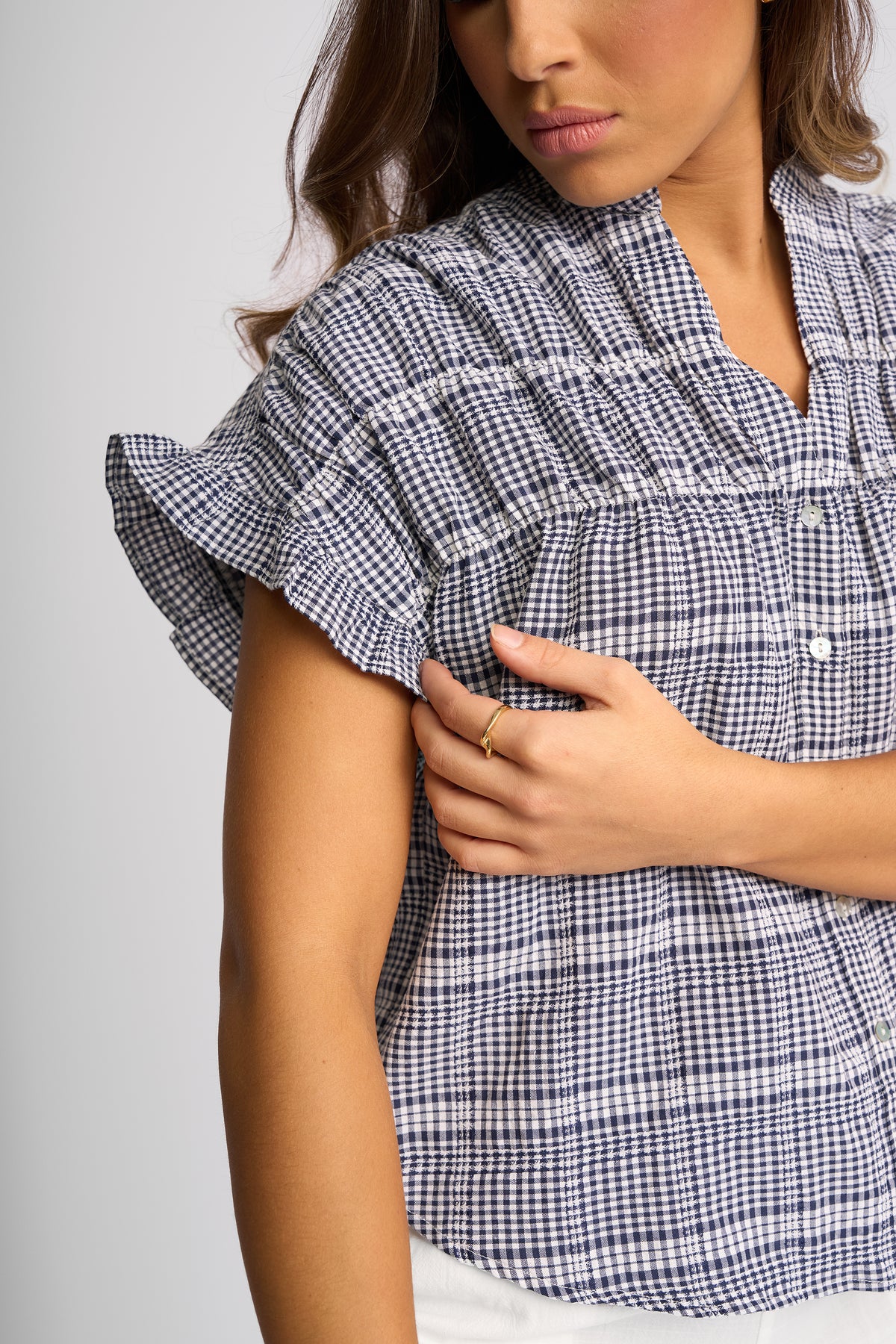 Addison Top / Ink Gingham