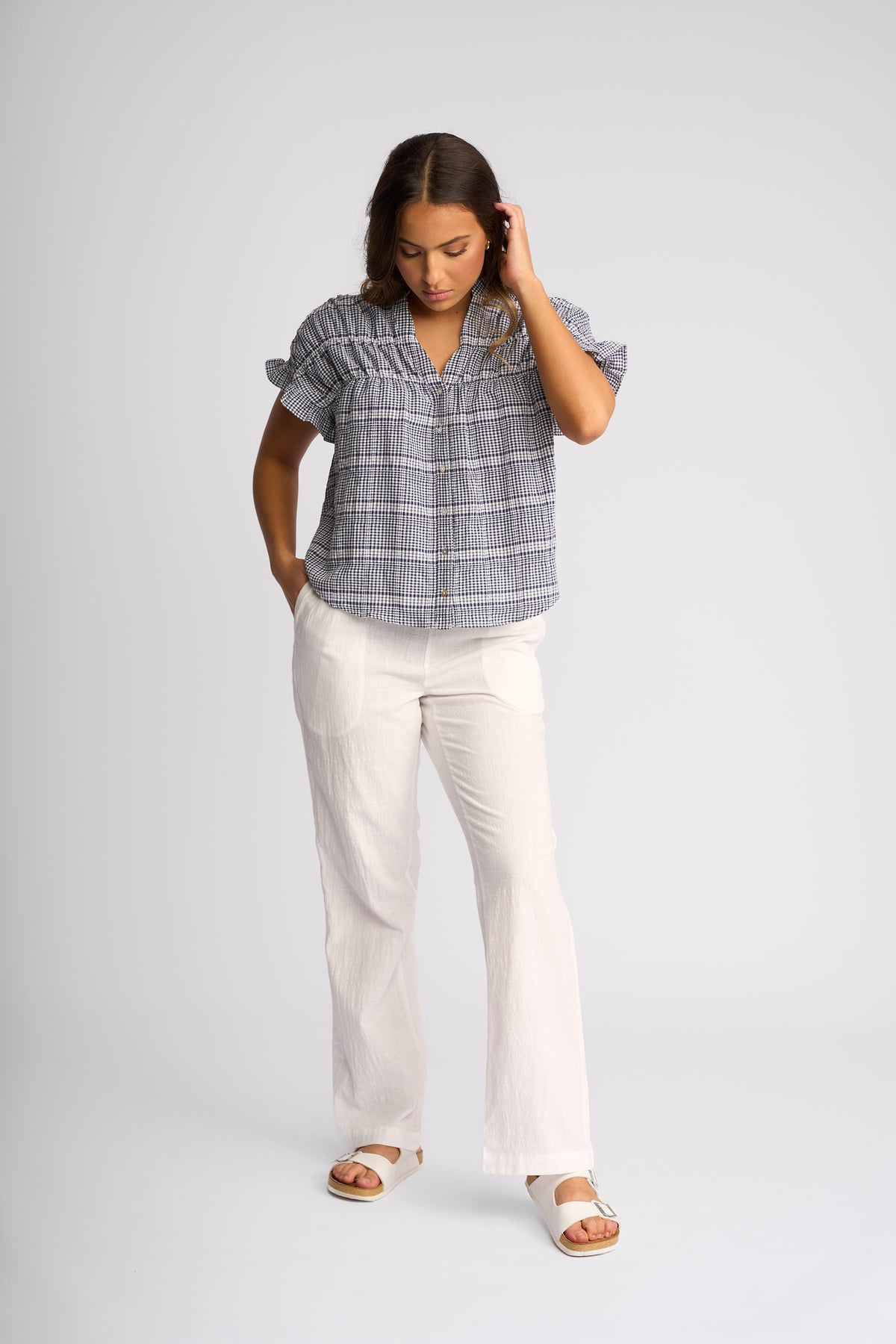 Addison Top / Ink Gingham