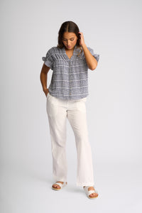 Addison Top / Ink Gingham