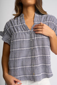 Addison Top / Ink Gingham