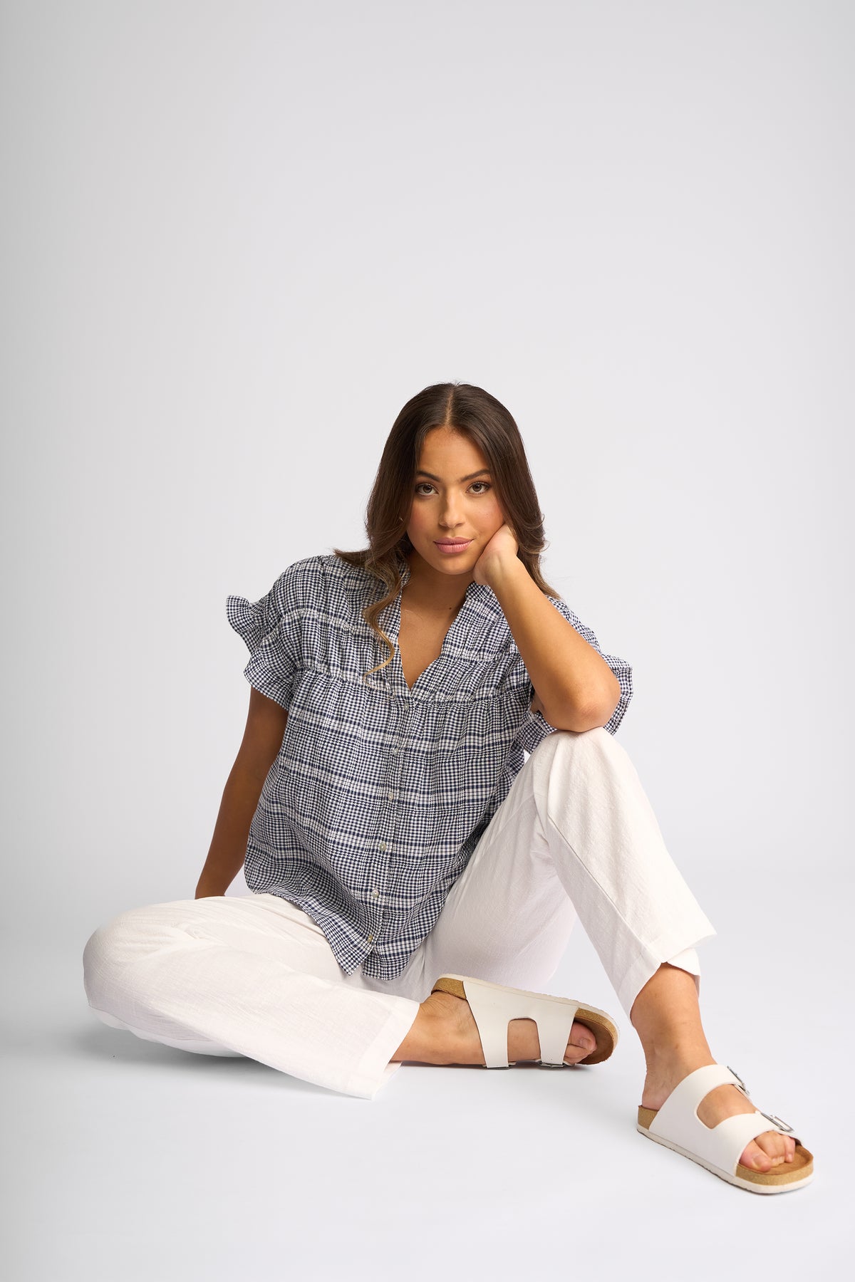 Addison Top / Ink Gingham