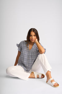 Addison Top / Ink Gingham