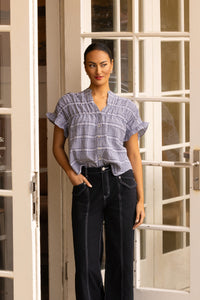 Addison Top / Ink Gingham