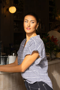 Addison Top / Ink Gingham