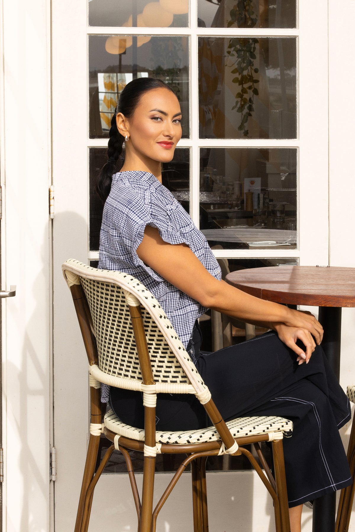 Addison Top / Ink Gingham