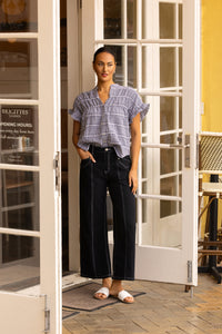 Addison Top / Ink Gingham