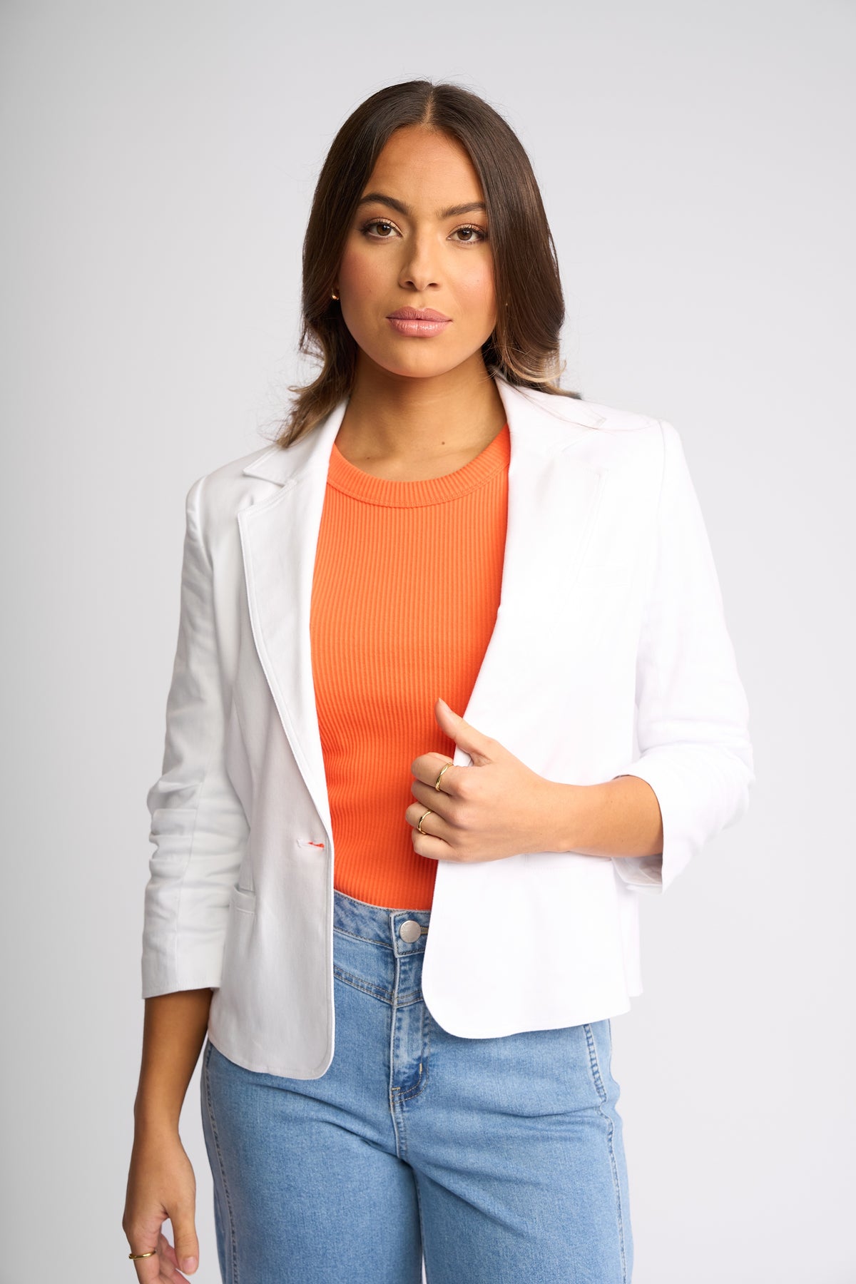 World Blazer / White Denim