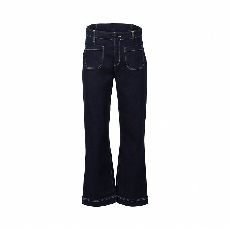 Wide Leg Ankle Grazer Jean - Ink Denim