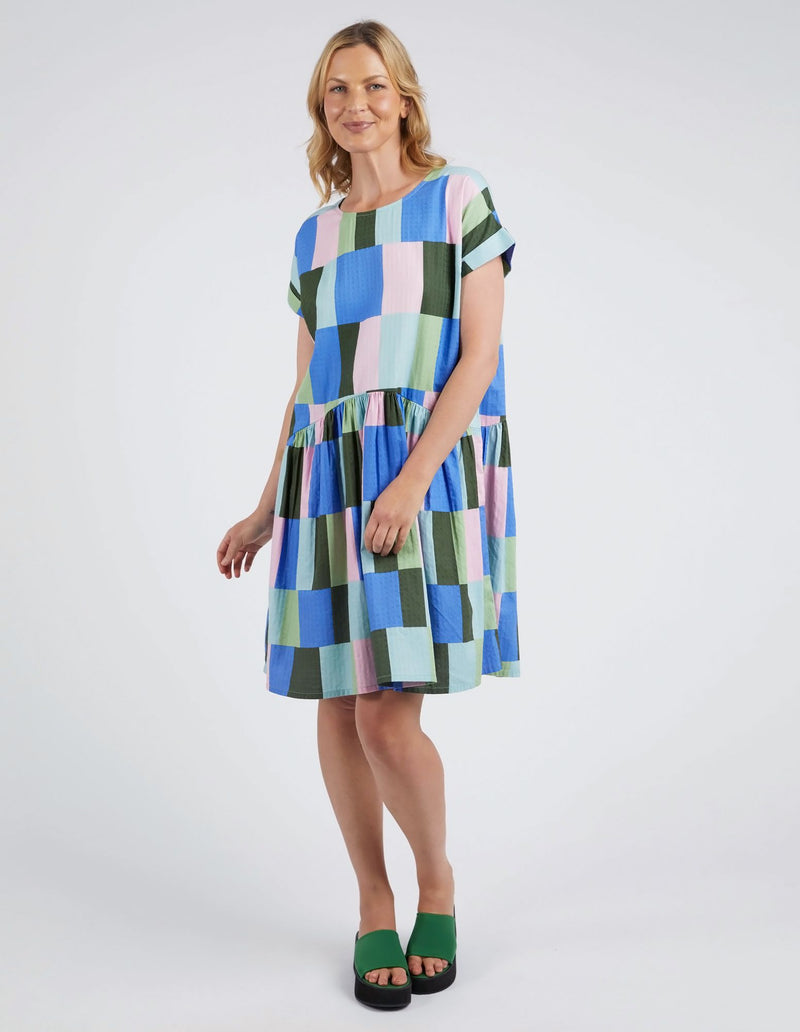 Odyssey Dress - Blue/Green Print