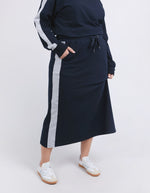 Sloane Fleece Skirt - Navy/Grey Marle Trim