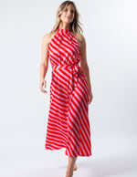 Clamentine Dress - Pink & Red Stripes