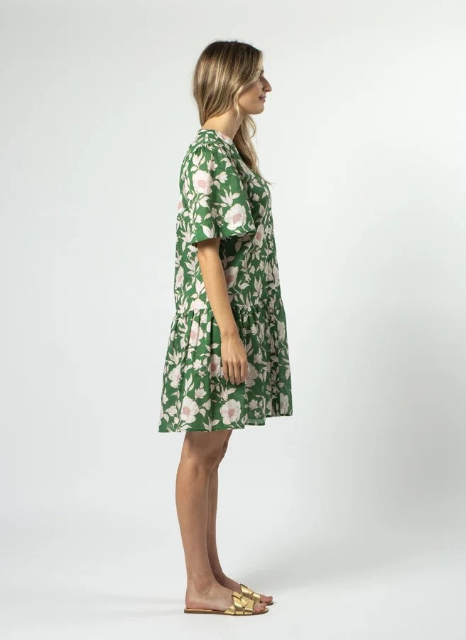 Lena Dress - Vintage Green Floral