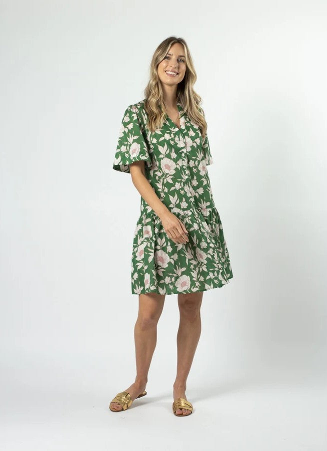 Lena Dress - Vintage Green Floral