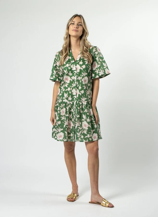 Lena Dress - Vintage Green Floral