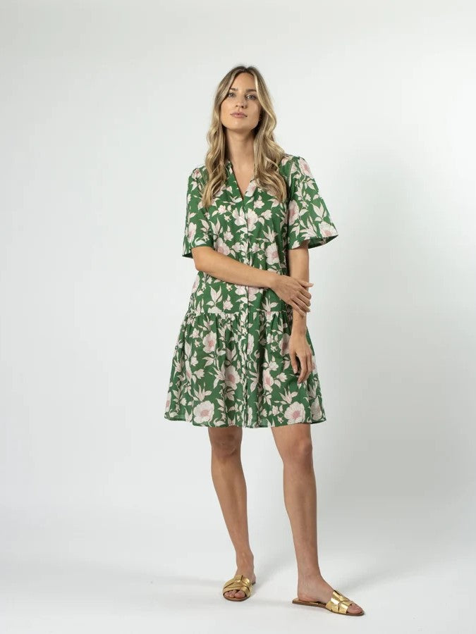 Lena Dress - Vintage Green Floral