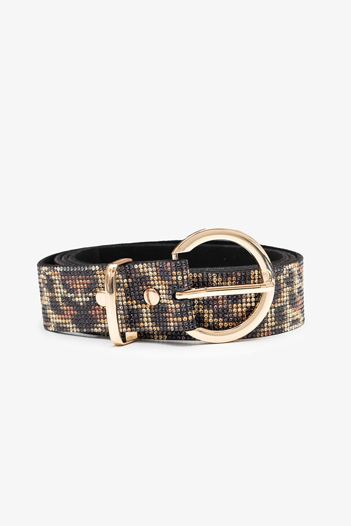 Leopard Rhinestone Belt