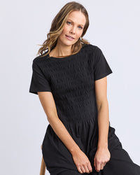 Lola Shirred Dress - Black