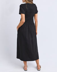 Lola Shirred Dress - Black