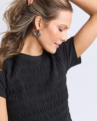 Lola Shirred Dress - Black