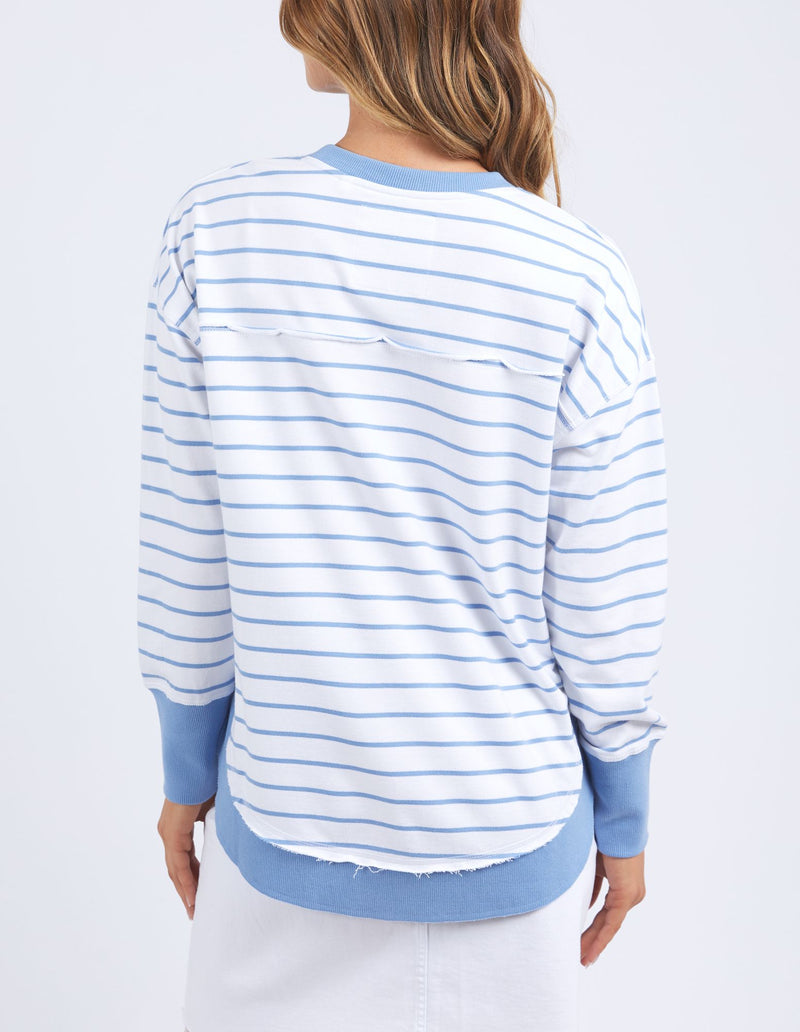 Simplified Stripe Crew - Blue/White Stripe