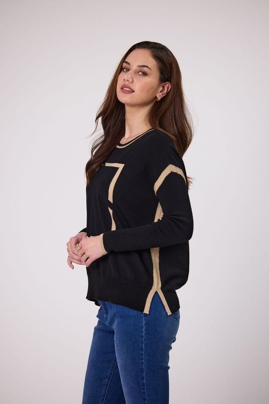 Andrea Merino Jumper - Black/Camel