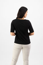 V-Neck Top - Black