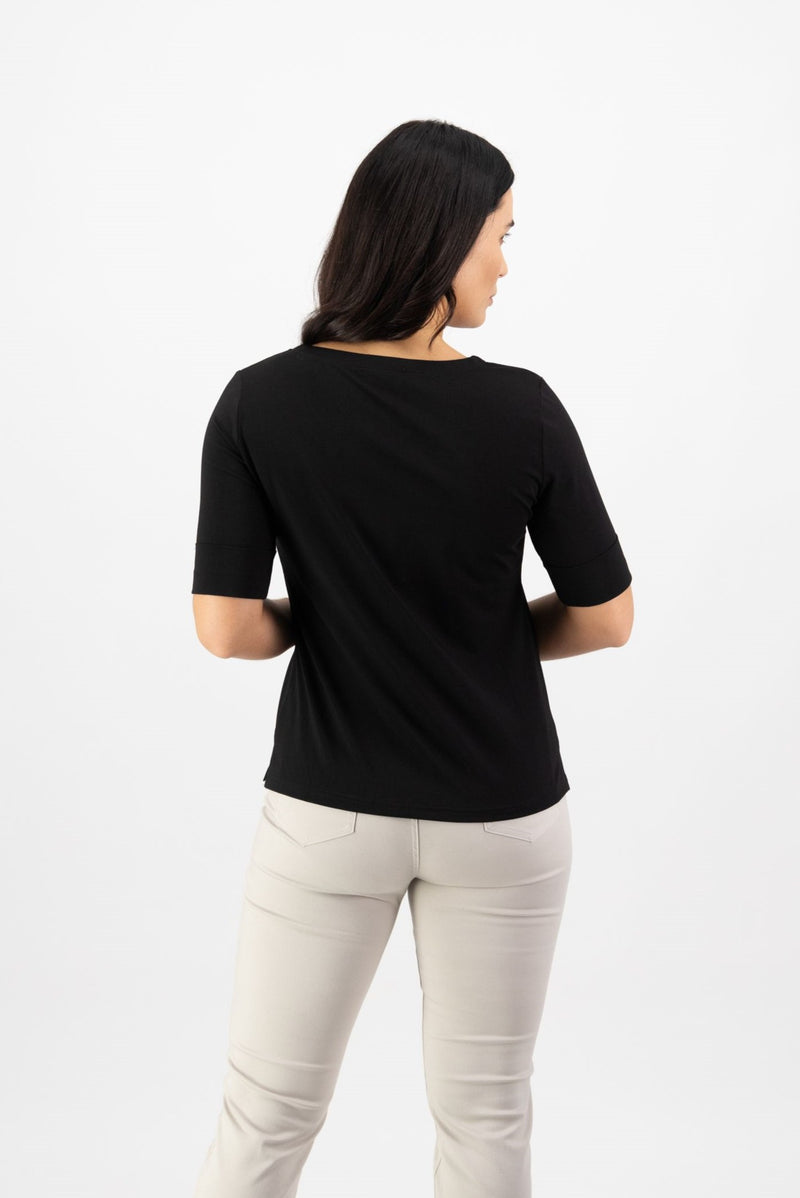 V-Neck Top - Black