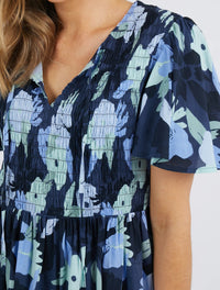 Magnolia Dress - Navy Magnolia Print