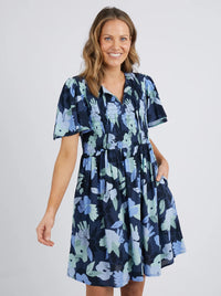 Magnolia Dress - Navy Magnolia Print