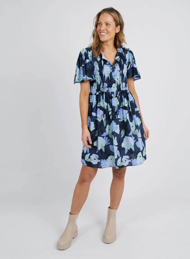 Magnolia Dress - Navy Magnolia Print