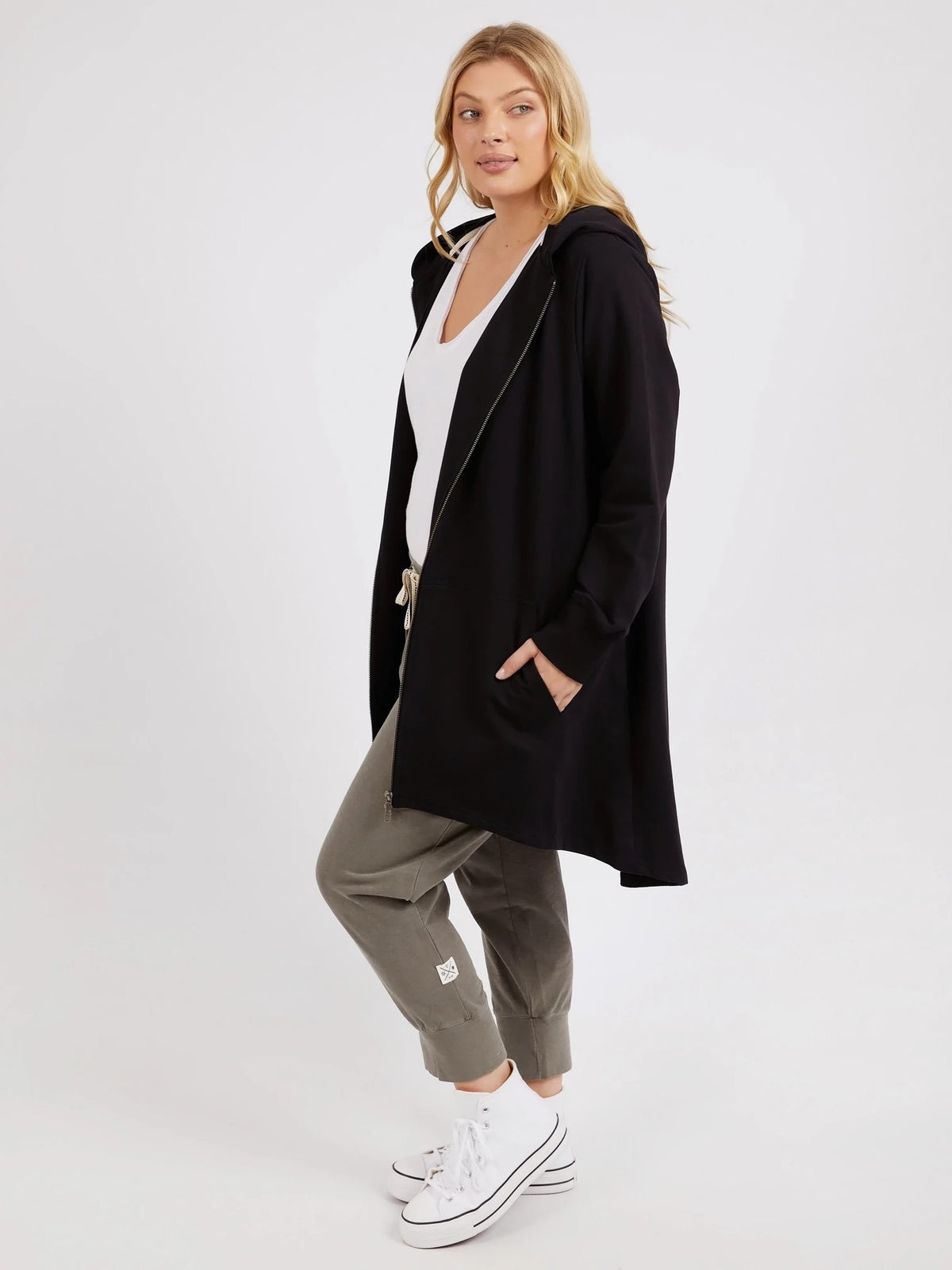 Mara Zip Hoodie - Black