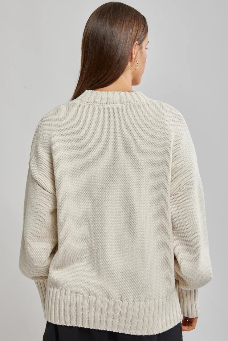 Maya Knit Sweater - Soft Ecru