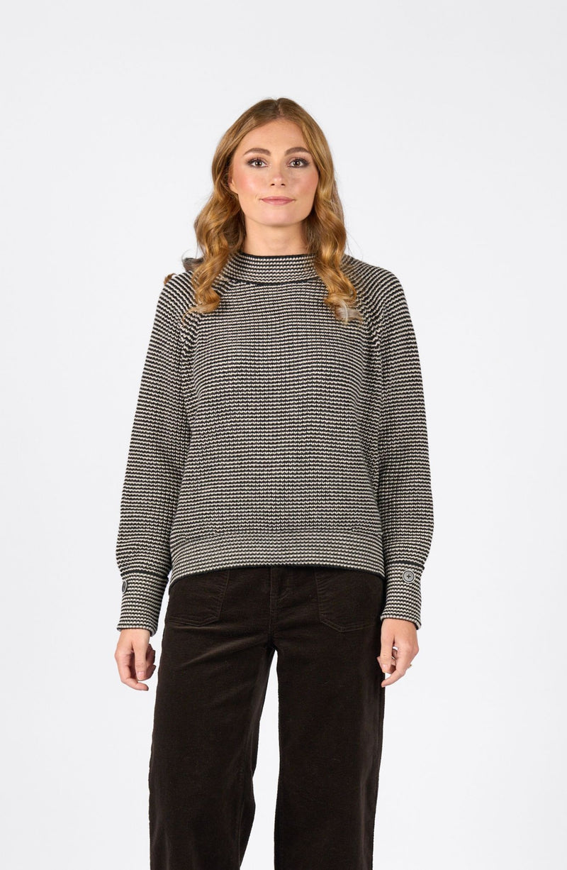 Mia Sweater - Black/Oatmeal