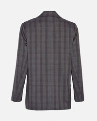 Calile Loose Blazer Check - Dark Grey