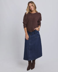 Murphy Knit Cardi - Coffee Bean