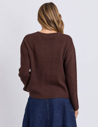 Murphy Knit Cardi - Coffee Bean