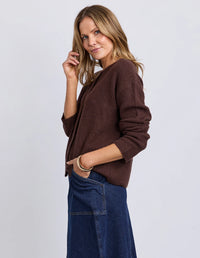 Murphy Knit Cardi - Coffee Bean