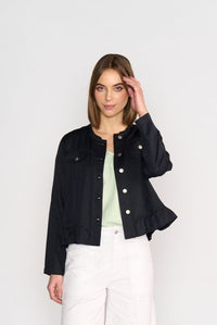 Jacket with Frill Hem - Ink