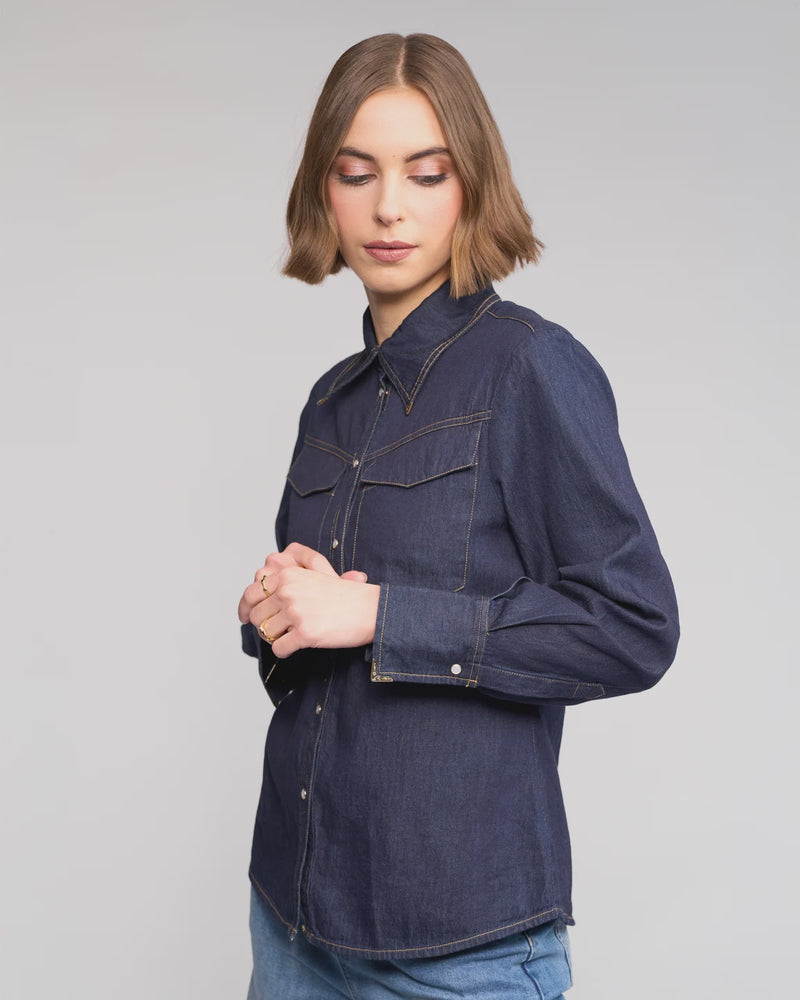 Nash Shirt - Dark Denim - Girl Next Door Fashion