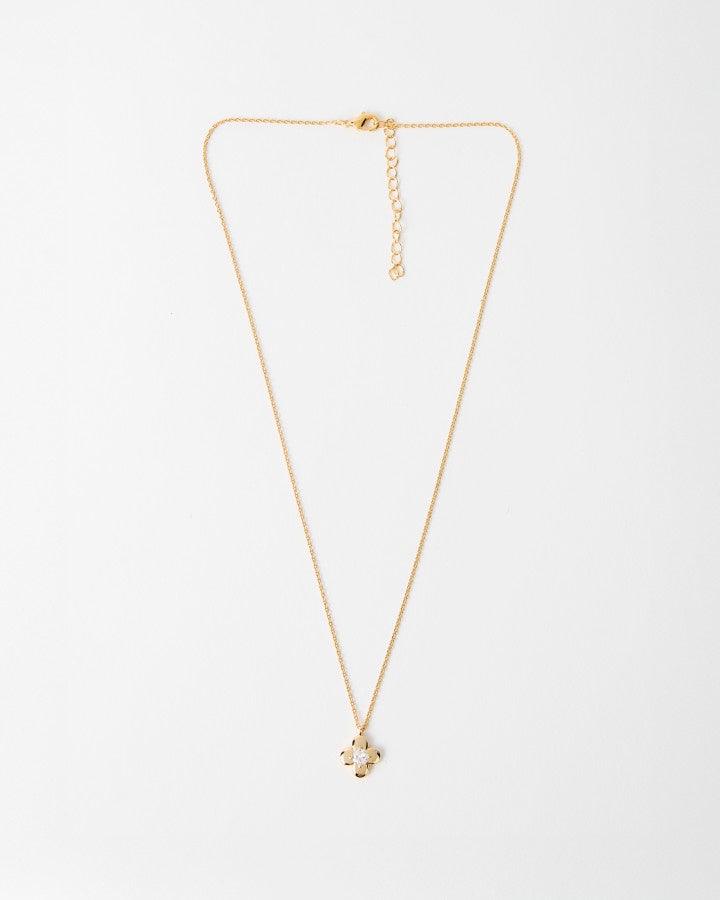 Necklace Gold Daisy Crystal Centre
