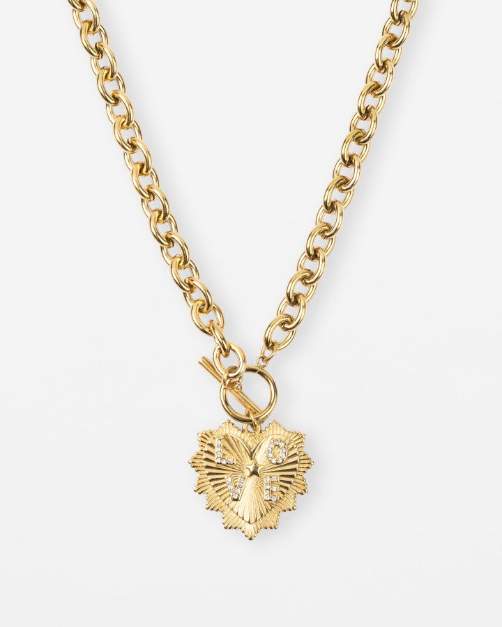 Necklace Gold Heart Fob