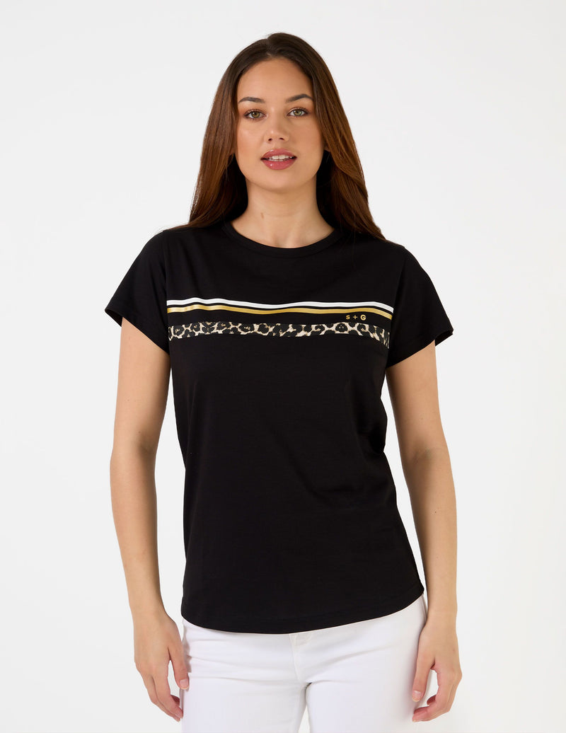 T-Shirt Icon Stripe - Black