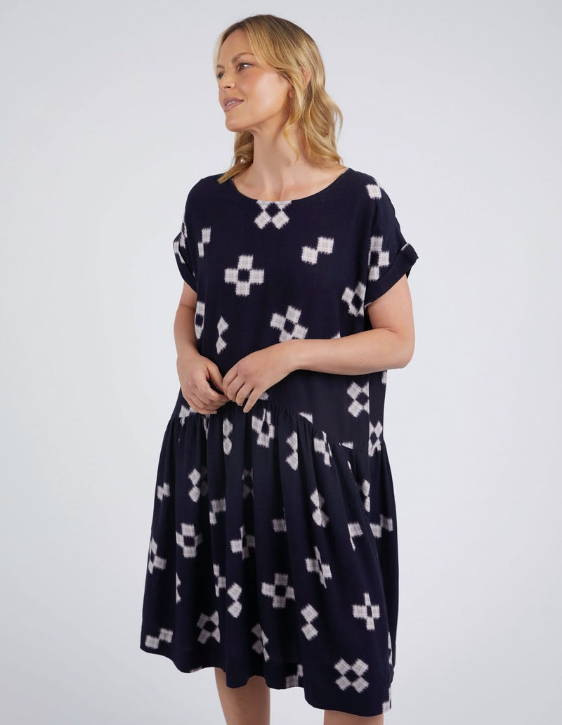 Positano Dress - Navy Print