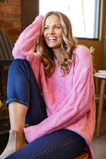 Tallulah Cable Knit - Pink Geranium